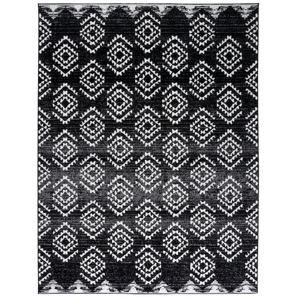 Skyler 9 ft. x 12 ft. Black/Ivory Striped Geometric Area Rug