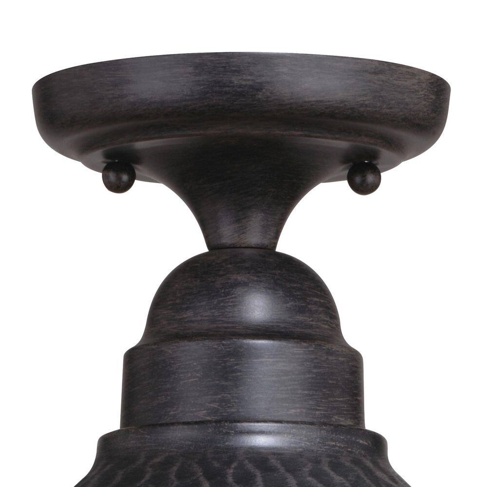 Outland Rustic 12'' Gold and Glass Indoor/Outdoor Ceiling Light