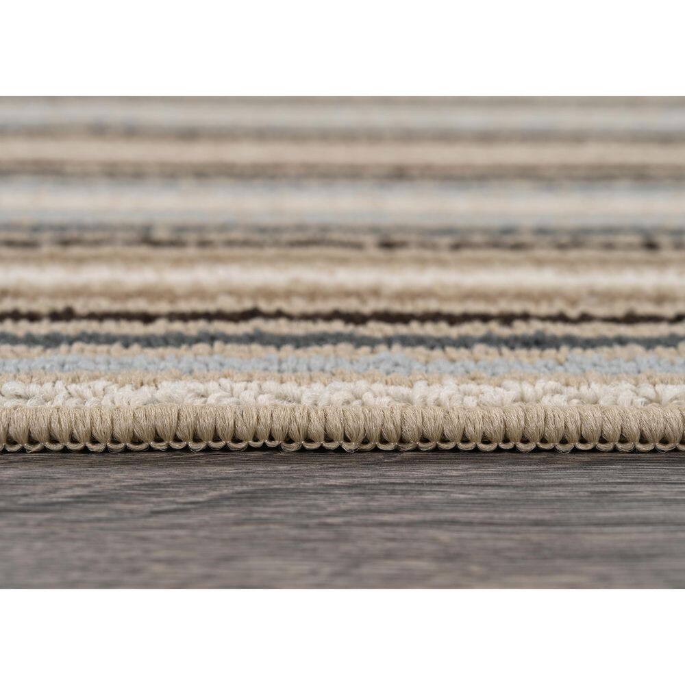 Nantucket Stripe Earth Tone 12' x 15' Synthetic Area Rug