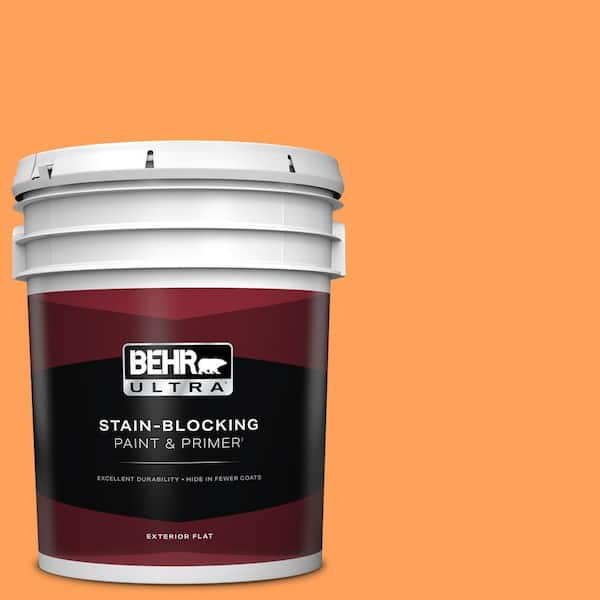 BEHR ULTRA 5 gal. #T15-10 Clarified Orange Flat Exterior Paint & Primer