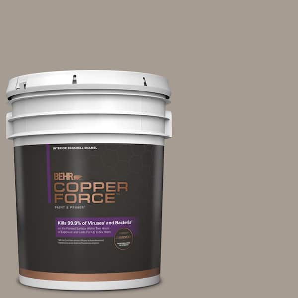 COPPER FORCE 5 gal. #N200-4 Rustic Taupe Eggshell Enamel Virucidal and Antibacterial Interior Paint & Primer