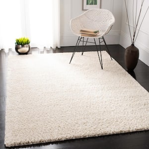 August Shag Ivory Doormat 2 ft. x 4 ft. Solid Area Rug