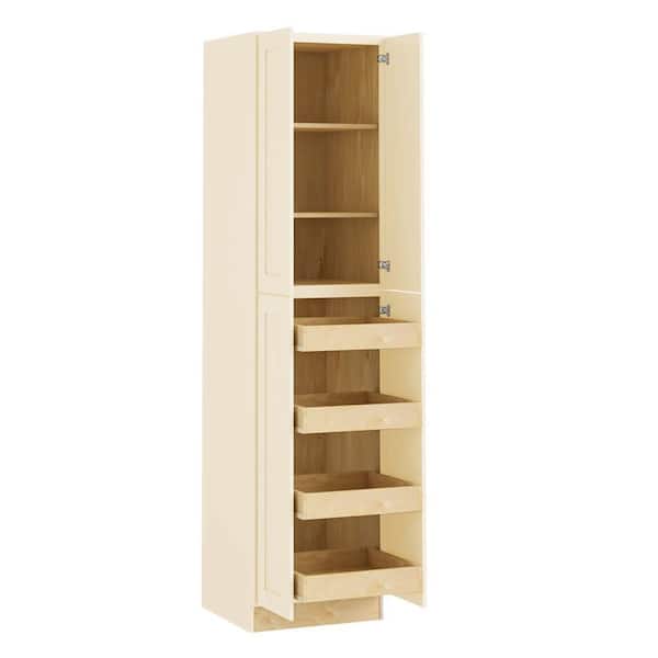 Newport 24 in. W x 24 in. D x 90 in. H Assembled Plywood Pantry Kitchen Cabinet in Blended Cream with 4ROT Soft Close