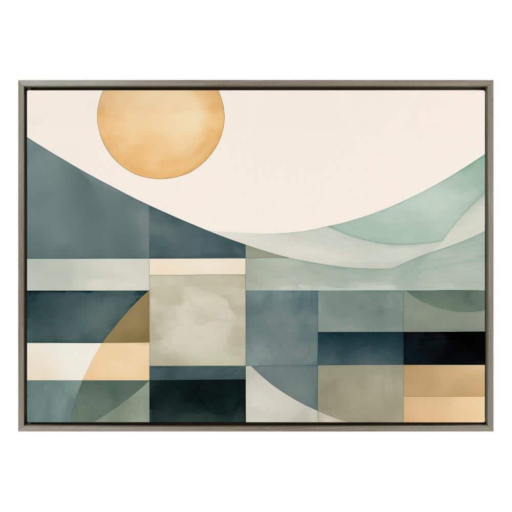 Mid-Century Modern Abstract Coastal Landscape Canvas Art