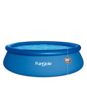 QuickSet 12 ft. Round 36 in. Inflatable Ring Top Outdoor Above Ground Pool w/Pump