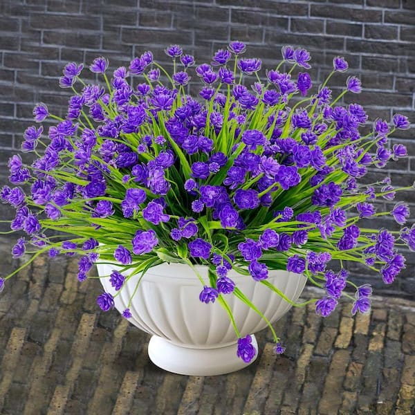 Indoor/Outdoor 12.5 in. Purple Artificial Other Daffodil