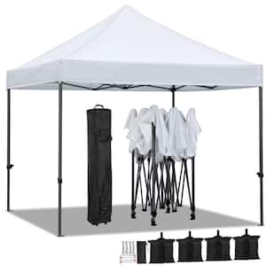 10 ft. x 10 ft. Heavy-Duty Commercial Instant Pop-Up Canopy Tent, Waterproof, 3-Level Adjustable Height
