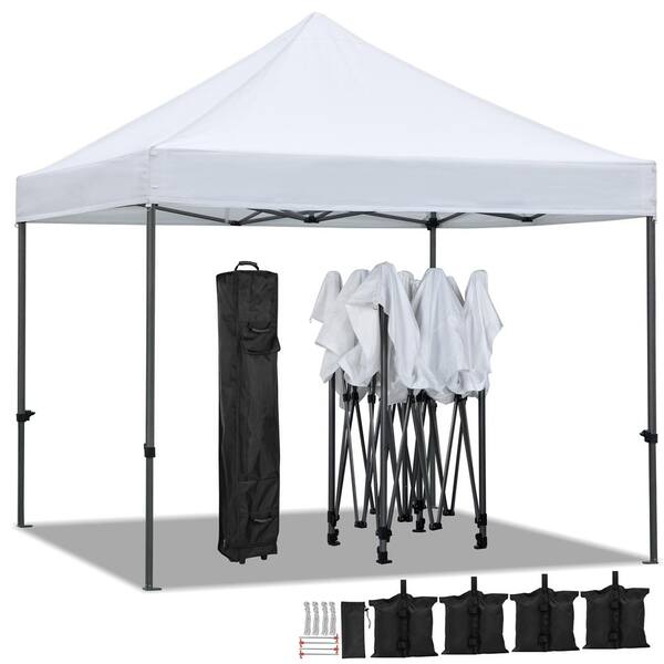 Yaheetech 10 ft. x 10 ft. Heavy-Duty Commercial Instant Pop-Up Canopy Tent, Waterproof, 3-Level Adjustable Height