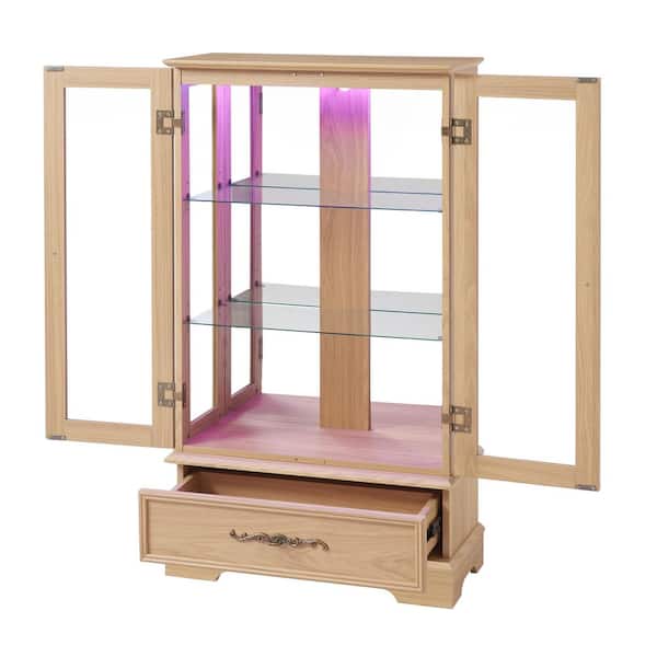 25.98 in. W x 11.81 in. D x 47.44 in. H Bathroom Light Brown Linen Cabinet