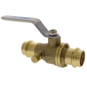 1 in. Brass Alloy Lead-Free Press Full Port Ball Valve with Drain