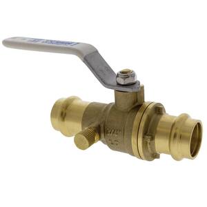 3/4 in. Brass Alloy Lead-Free Press Full Port Ball Valve with Drain
