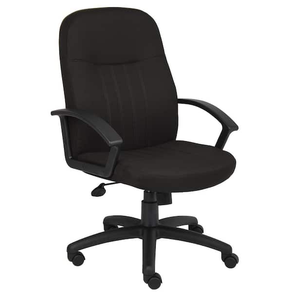 BOSS Office Products Black Fabric Executive Chair with Seat Height Adjustment