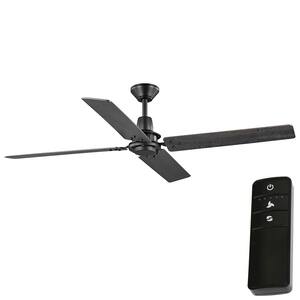 Gatson 60 in. Indoor Matte Black Ceiling Fan with DC Motor and Remote Control