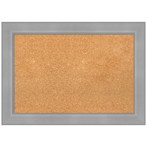 Vista Brushed Nickel 28.25 in. x 20.25 in. Framed Corkboard Memo Board