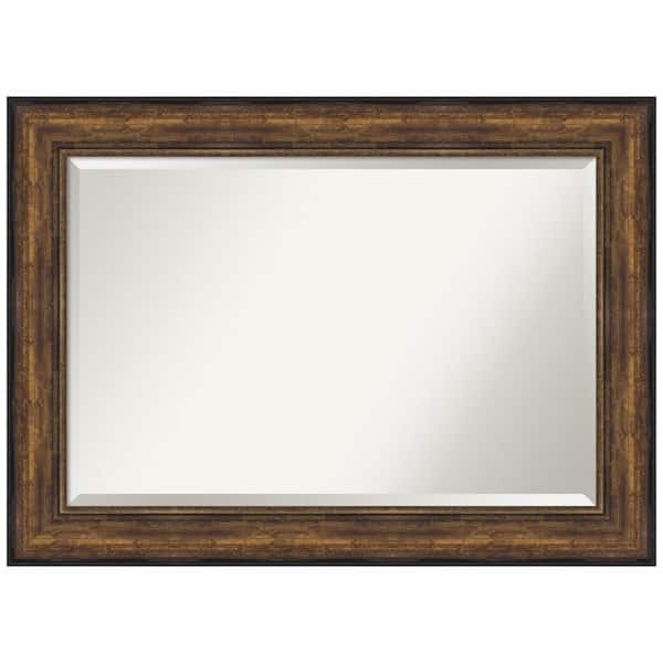 Medium Rectangle Bronze Bronze/Copper Metallic Beveled Glass Modern Mirror (31.5 in. H x 43.5 in. W)