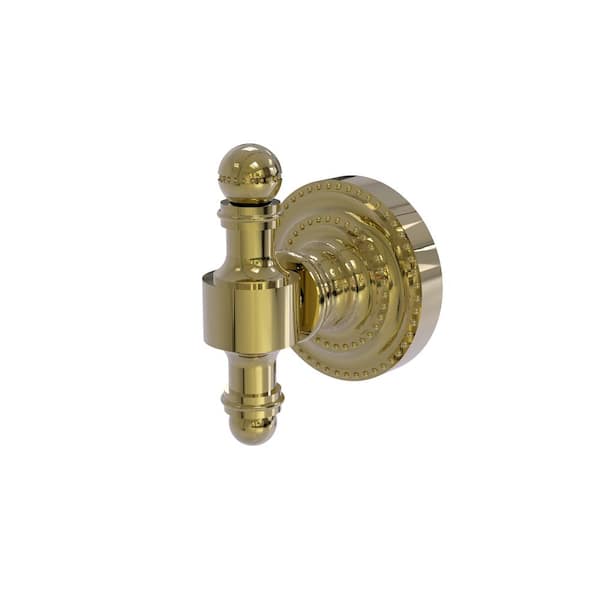 Allied Brass Retro Dot Collection J-Hook Robe/Towel Hook in Unlacquered Brass