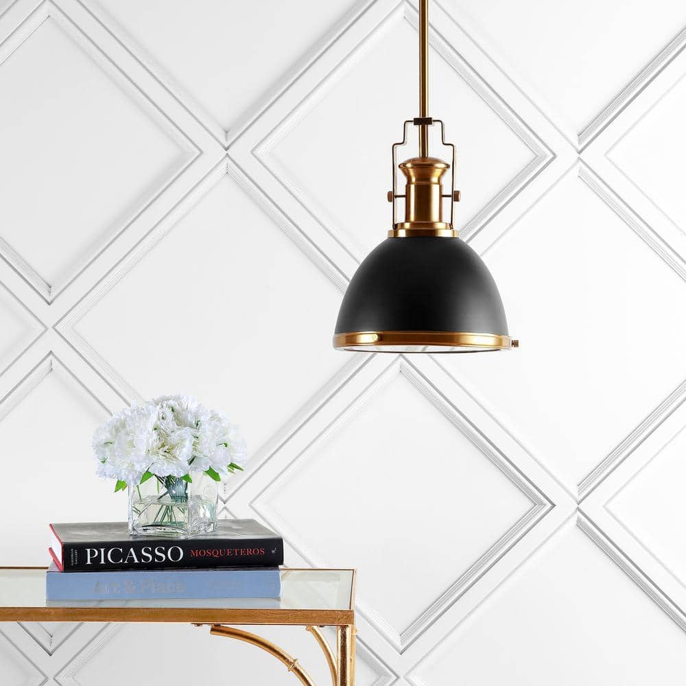 Homer 10" Black and Brass Gold Vintage LED Pendant Light