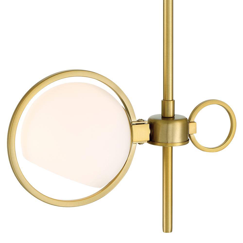 Teatro 8'' Etched Opal Glass Pendant in Brushed Gold