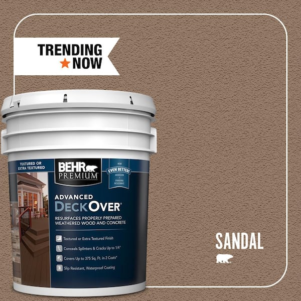 BEHR Premium Advanced DeckOver 5 gal. #SC-121 Sandal Textured Solid Color Exterior Wood and Concrete Coating