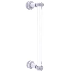 Clearview 12 in. Single Side Shower Door Pull with Twisted Accents in Matte White
