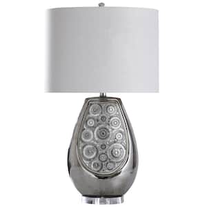 Selsey 30.5 in. Chrome, Clear Bedside Lamp