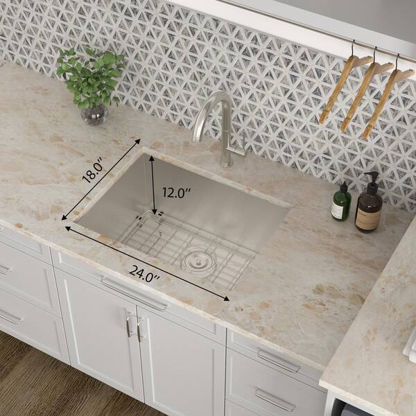 Sarlai 16-Gauge Stainless Steel 23-Inch Undermount Workstation Sink with Accessories