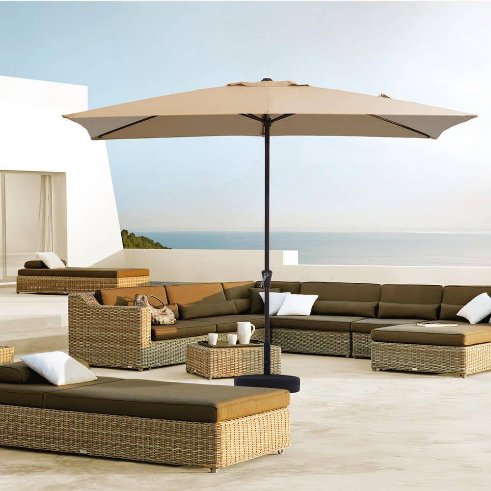 caribbean joe patio umbrella khaki Beach Sun Umbrella, Portable and Adjustable Tilt, UV Protection, Great for Outdoor, Vented Canopy, Full 6.5 ft Arc, Blue : Patio, Lawn & Garden resistant outdoor Caribbean Joe 7' Deluxe Beach