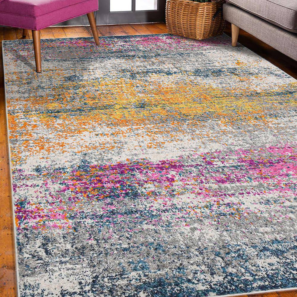 Montana Blesilda 2x3 Orange and Pink Abstract Polypropylene Rug