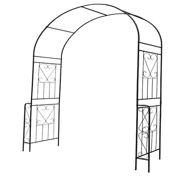 Metal Garden Arch W 5 5 in. x H 94.5 in. Garden Arbor Trellis Climbing Plants Support Rose Arch Outdoor Arch