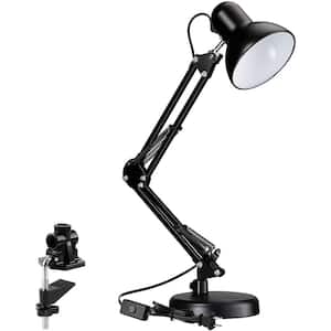 24 in. Black Wright Architect Modern LED Lamp with Round Weighted Base