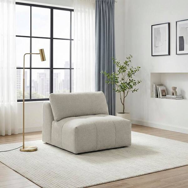 Lazzara Marquis Taupe Textured Fabric Armless Modular Side Chair