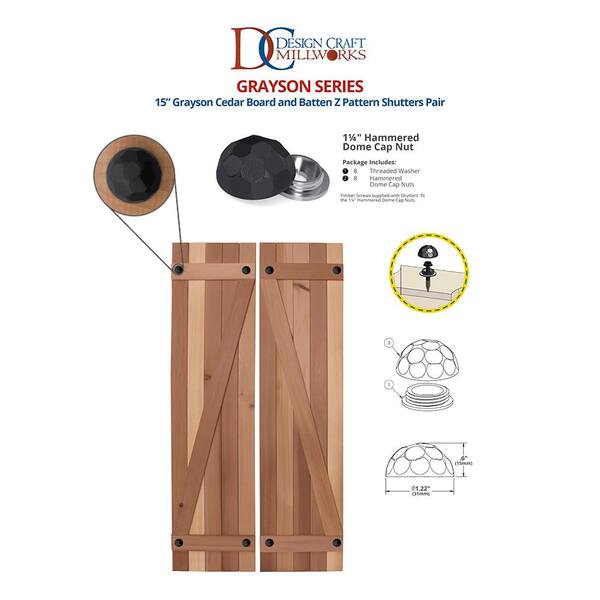 Design Craft MIllworks Grayson 15 in. x 52 in. Cedar Z Pattern