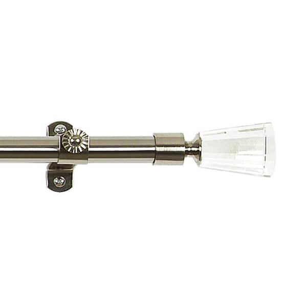 ACHIM Royale Elite 48 in. - 86 in. Adjustable 3/4 in. Single Curtain Rod in Electro Plated Elite Finials