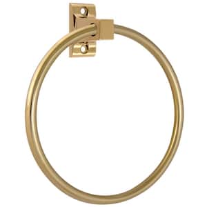 Millbridge Wall-Mounted Towel Ring for Bathroom, Polished Brass