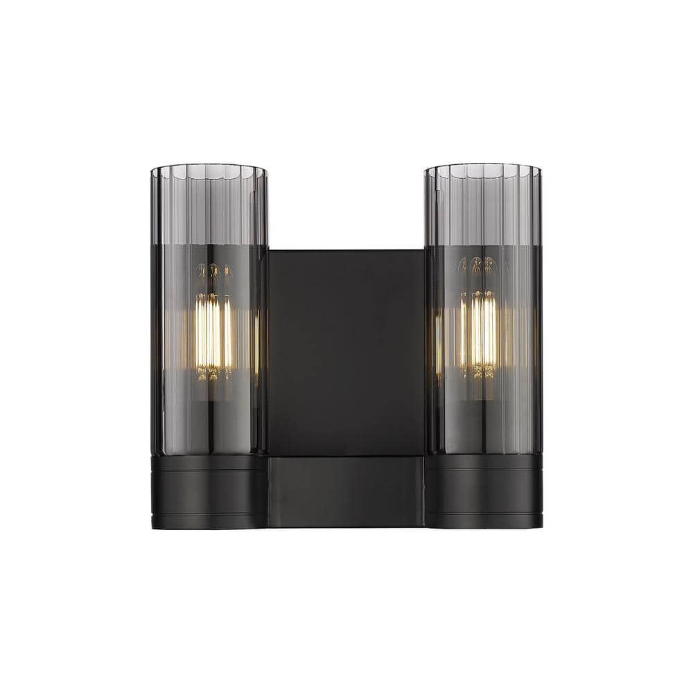 Empire 2-Light Matte Black Wall Sconce with Glass Shade price history on PriceWatchPro