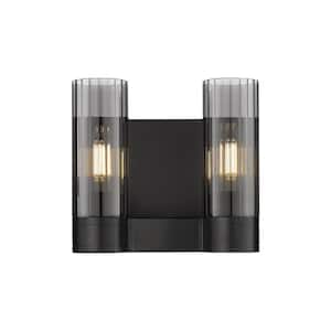 Innovations Empire 10.5 in. 2-Light Matte Black Wall Sconce with