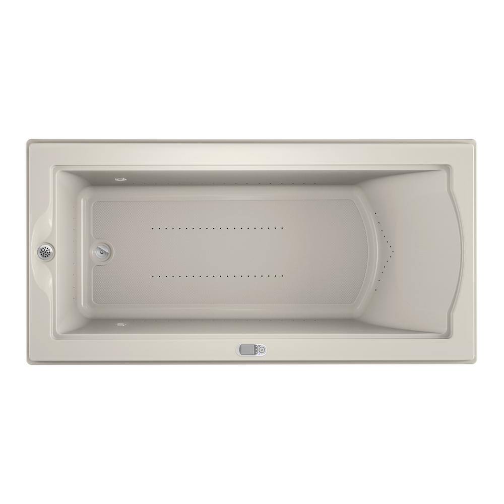 JACUZZI FUZION PURE AIR 70.7 in. x 35.4 in. Rectangular Air Bath Bathtub with Left Drain in ...