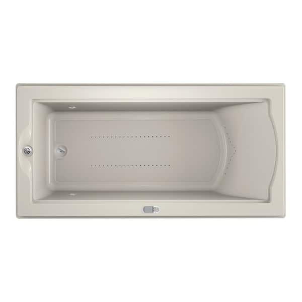 JACUZZI FUZION PURE AIR 70.7 in. x 35.4 in. Rectangular Air Bath Bathtub with Left Drain in Oyster