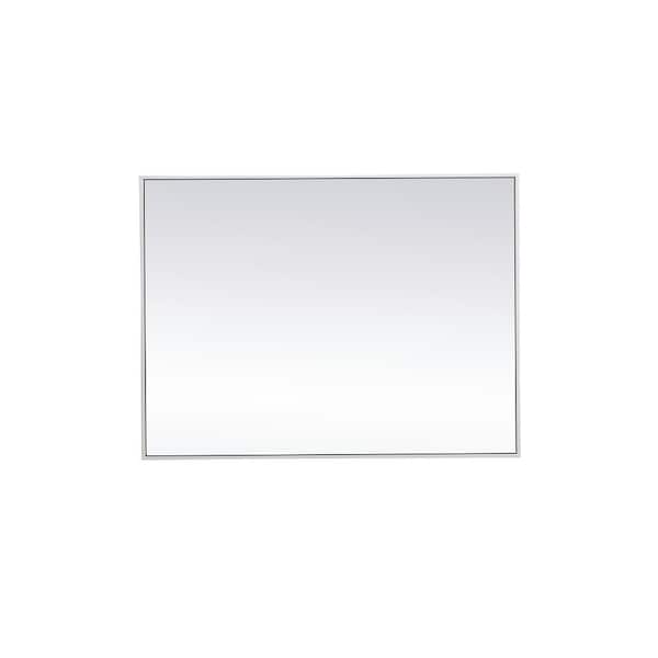 Unbranded Medium Rectangle White Modern Mirror (36 in. H x 27 in. W)