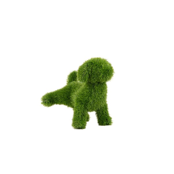 NATURAE DECOR 13 in. Green Artificial Turf Topiary Peeing Dog