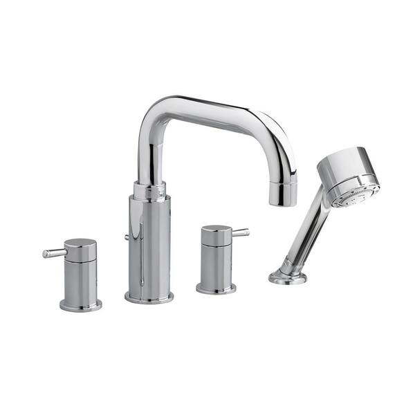 American Standard Serin 2-Handle Deck-Mount Roman Tub Faucet with Personal Shower and Brass Spout in Polished Chrome