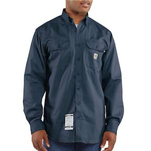 Men's Regular 2X-Large Dark Navy FR Classic Twill Long Sleeve Shirt