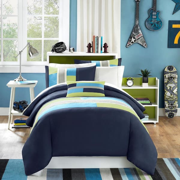 Intelligent Design Switch 3-Piece Navy Twin Duvet Cover Set