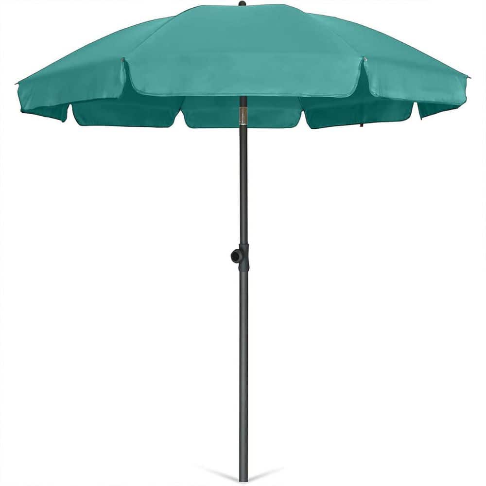 6.5 ft. Steel Market Tilt Patio Umbrella in Turquoise