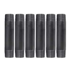 1 in. x 6 in. Black Industrial Steel Grey Plumbing Nipple (6-Pack)