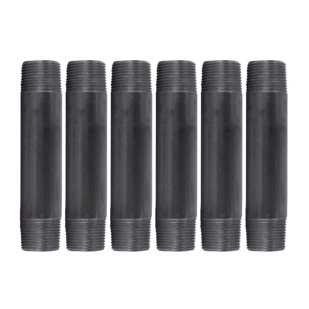 1 in. x 6 in. Black Industrial Steel Grey Plumbing Nipple (6-Pack) price history on PriceWatchPro