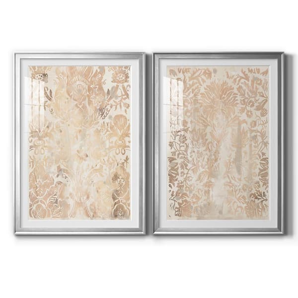 Wexford Home Walnut Damask III by Wexford Homes 2-Pcs Framed Abstract Paper Art Print 30.5 in. x 42.5 in.