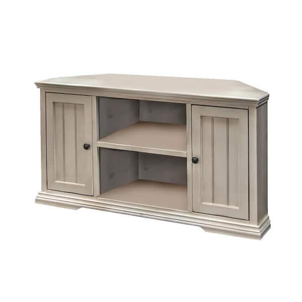 Bridgevine Home Riverton 49 75 In Antique White TV Stand Fits TV S Up   Antique White Bridgevine Home Tv Stands Rt1202 Atw 64 600 