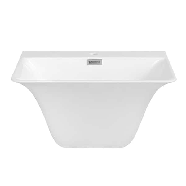 Streamline 23.6 in. W x 17.7 in. D x 13.8 in. H Vanity in Glossy White with Solid Surface Resin Top in White with White Basin