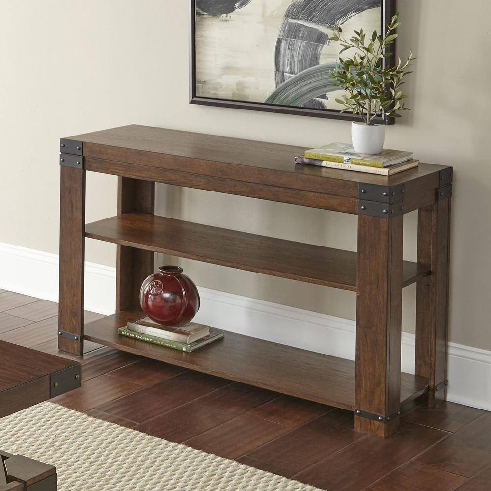 Arusha Medium Cherry Solid Wood Console Table with Storage